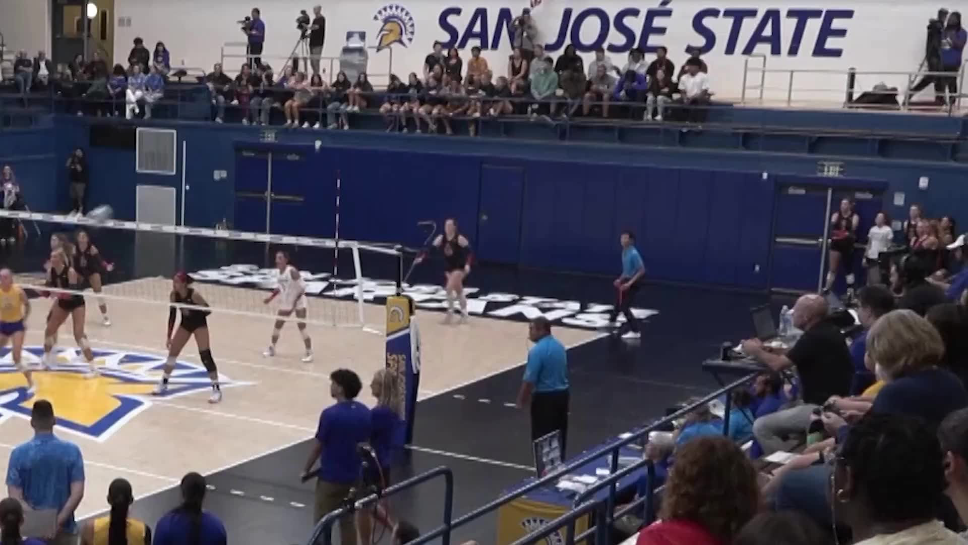 Video contradicts Trump claim on SJSU volleyball play, as he vows to ban transgender athletes