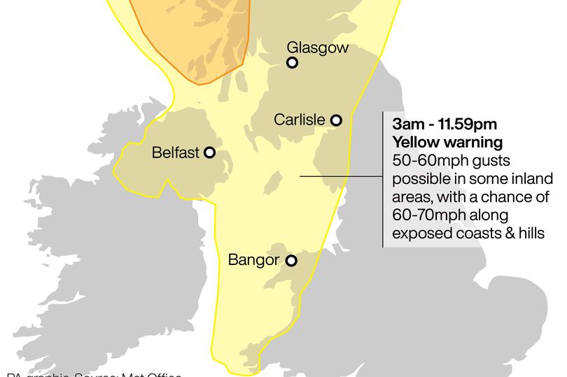 Met Office Issues 'danger To Life' Storm Weather Warning With Map ...