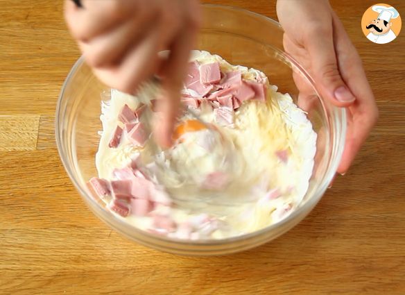 Nudelgratin mit käse und schinken