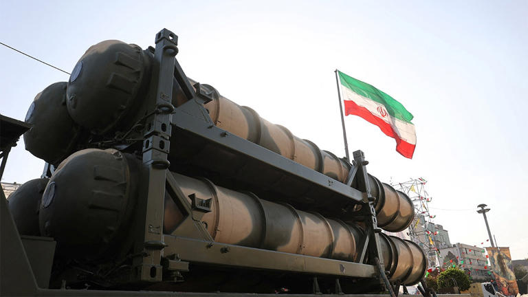 (File) The S-300 missile system is displayed during Iranian defence week, in a street in Tehran on September 24, 2024. Reuters