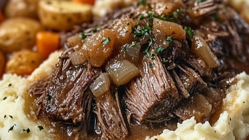 Ultimate Pot Roast Recipe Over Creamy Mashed Potatoes