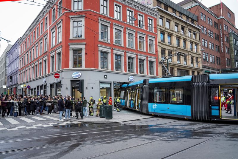 Tram Derails And Crashes Into Shop In Oslo Injuring Four