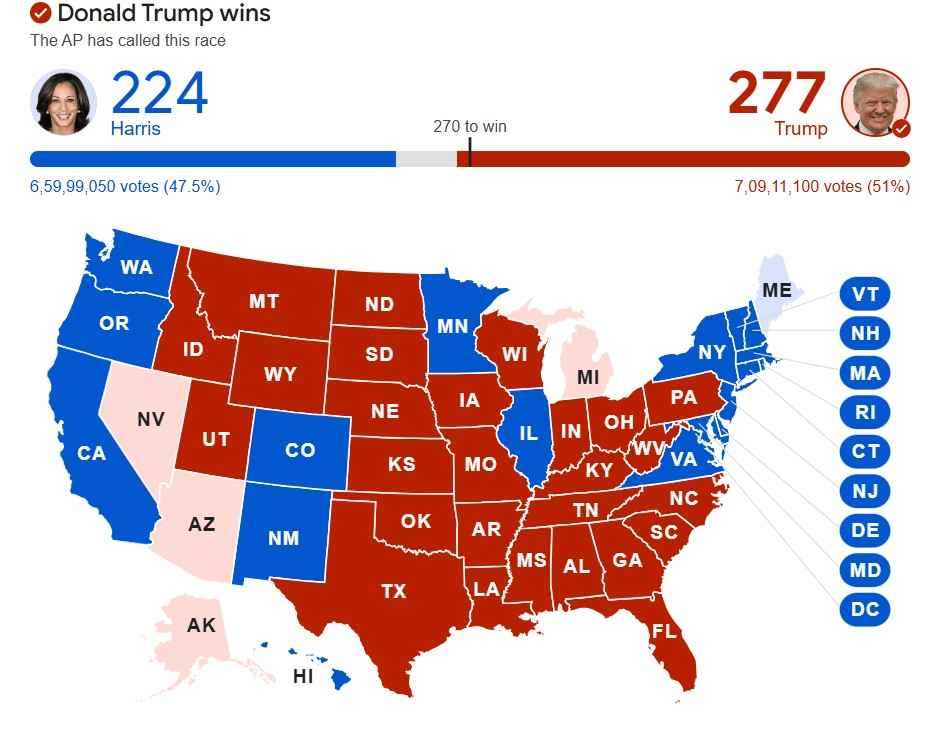Red And Blue States Map 2024 Check The List Of Republican And AA1tBDWK.img
