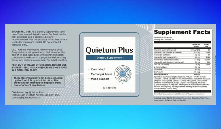 Quietum Plus supplement facts