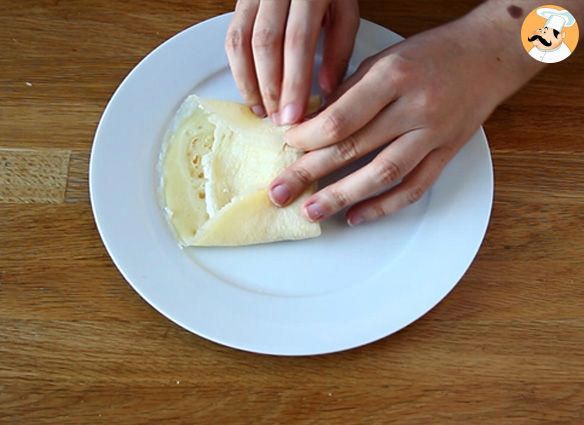 Passo 9 - Crepe salgado recheado com béchamel, queijo e presunto