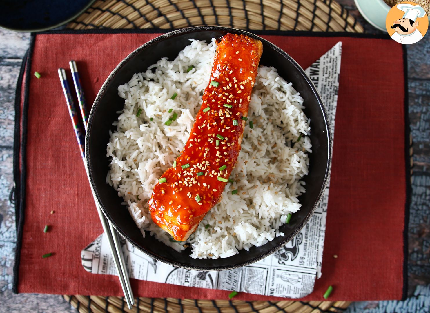 Lachs nach koreanischer art mit gochujang-sauce, fertig in 8 minuten