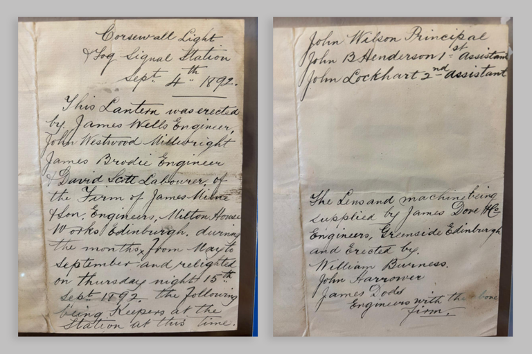 A mensagem encontrada no farol da Escócia é datada de 1892