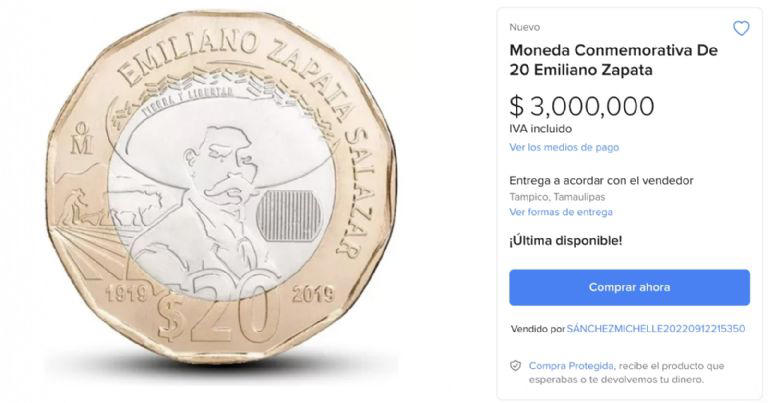 Esta es la moneda que se vende en 3 millones. Foto: especial.