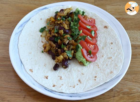 Vegetarische sojaprotein-fajitas