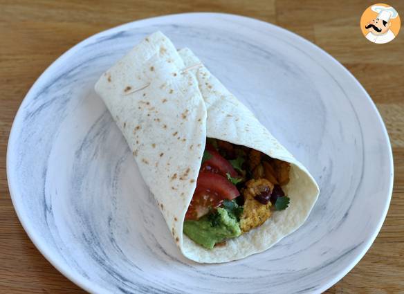 Vegetarische sojaprotein-fajitas