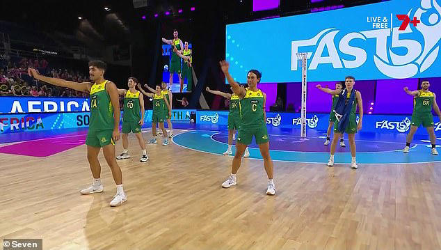 The Aussie side got the crowd on their feet before their first match on Saturday with their dance routine to NSync's Bye Bye Bye - but some fans slammed the performance