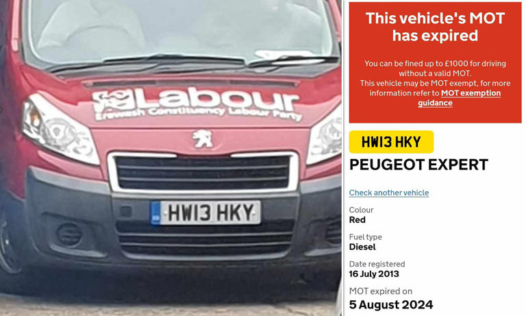 Labour Party van driven illegally for three months