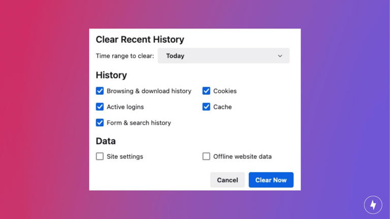 Mozilla Firefox makes clearing browsing history convenient if you want to avoid deleting login info or search history.