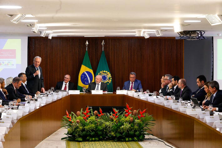 O presidente Lula na reunião com governadores sobre segurança pública Foto: Wilton Junior/Estadão