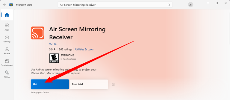Click the 'Get' button. 