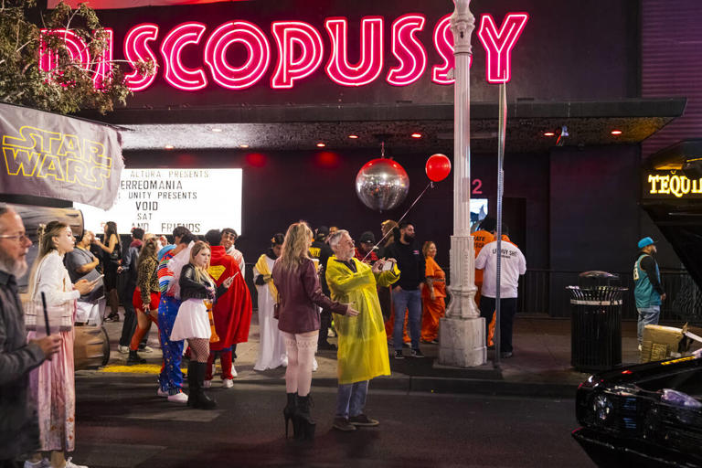 Costumed characters come out to celebrate Halloween on Fremont