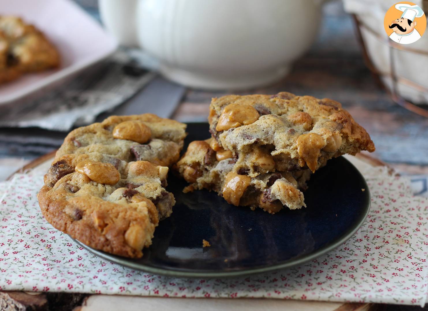 Cookies xxl haselnüsse, milchschokolade und pralinen