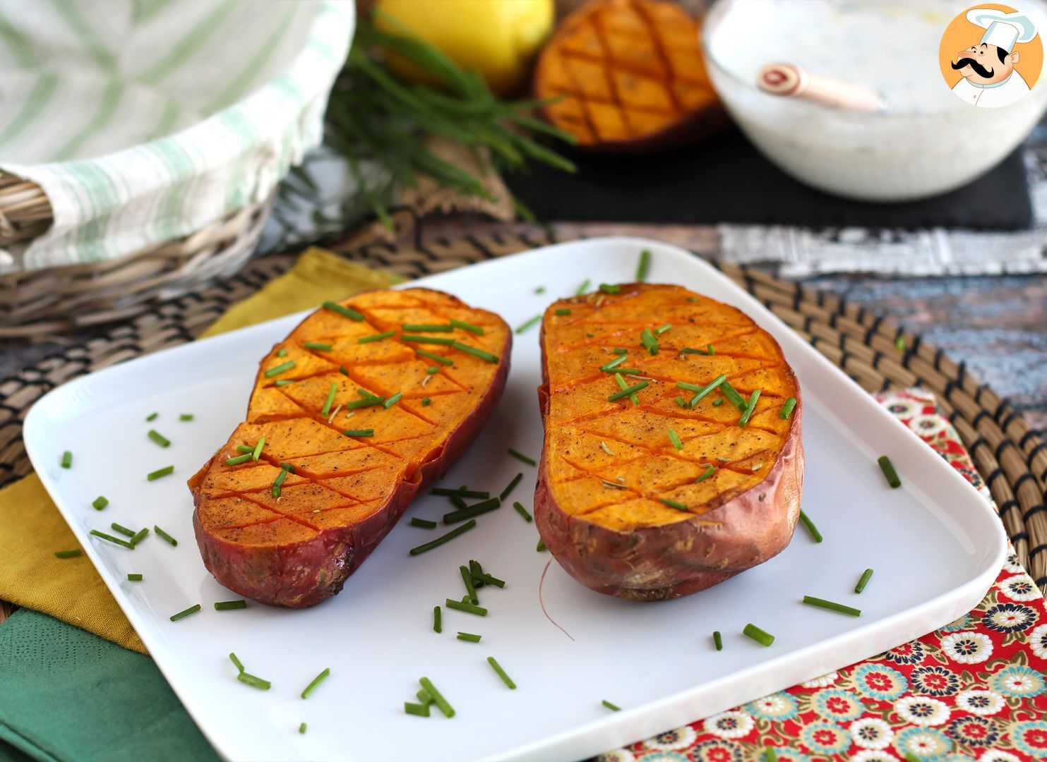Gebackene süßkartoffeln