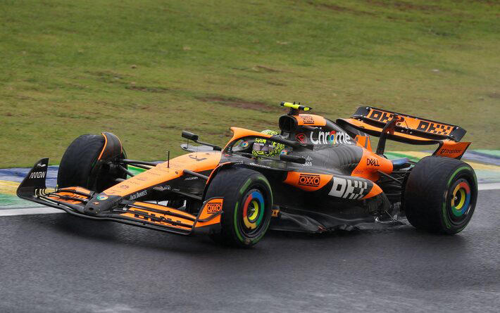 Lando Norris decepciona no GP de São Paulo e fica longe do título mundial. Foto: Miguel Schincariol/AFP