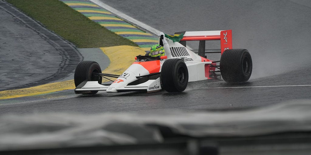 Rain Can't Stop Lewis Hamilton From Driving Senna's 1990 Championship ...