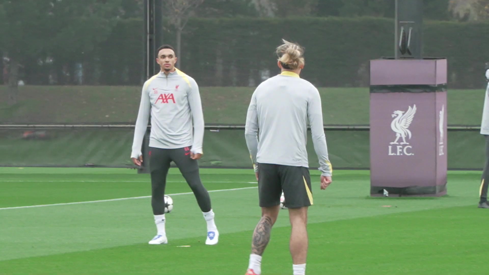 Liverpool training ahead of Leverkusen UCL visit to Anfield