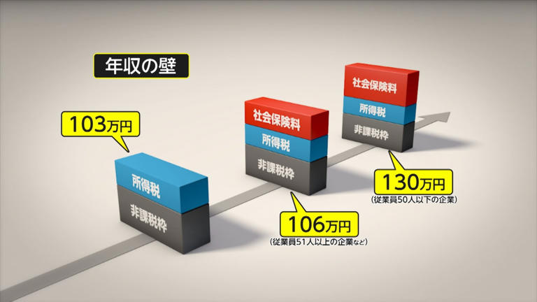 【解説】103万円の壁の先に「130万円の壁」社会保険料支払いで手取り減る逆転現象も