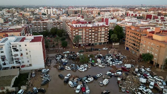 Drone footage captures the aftermath of deadly floods in Spain