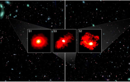 Astronomen snappen er niets van: wéér drie monsterlijke sterrenstelsels in het piepjonge heelal ontdekt