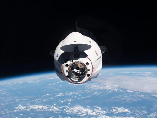 The Crew Dragon Endeavour approaches the International Space Station with the Crew-2 astronauts on board in 2021. NASA