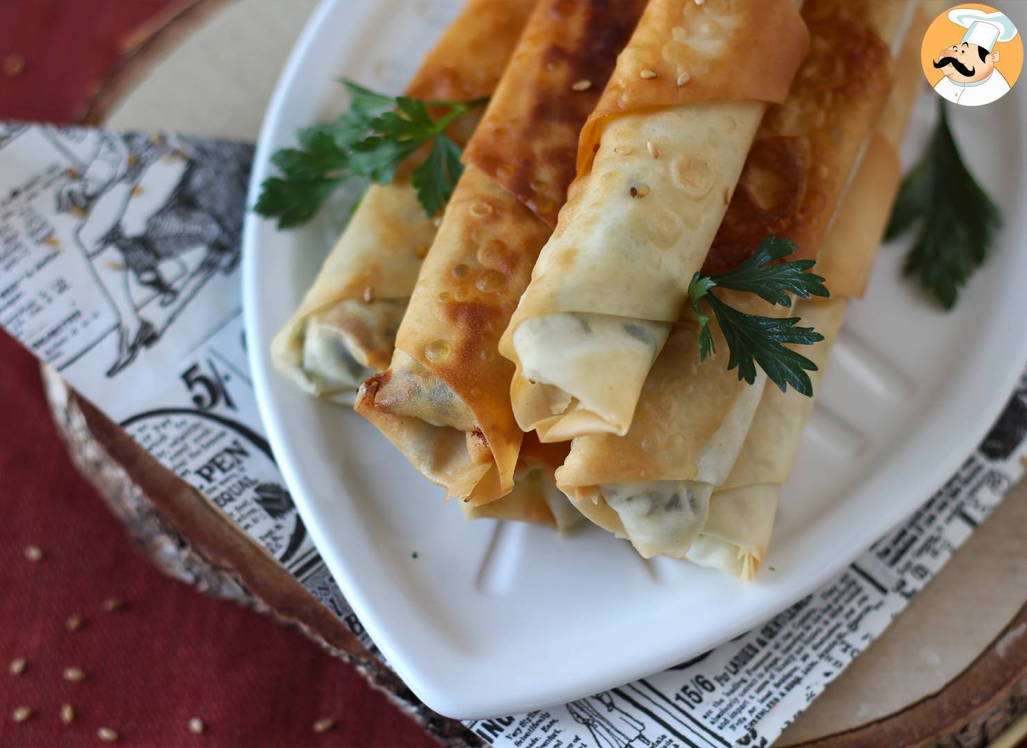 Börek mit schafskäse und petersilie