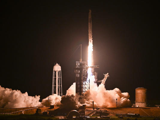 A SpaceX Falcon 9 rocket, carrying the crew of the Polaris Dawn Mission. CHANDAN KHANNA/Getty Images