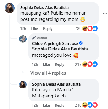 Aiai delas Alas’ daughter Sophia confronts Chloe San Jose over controversial comment