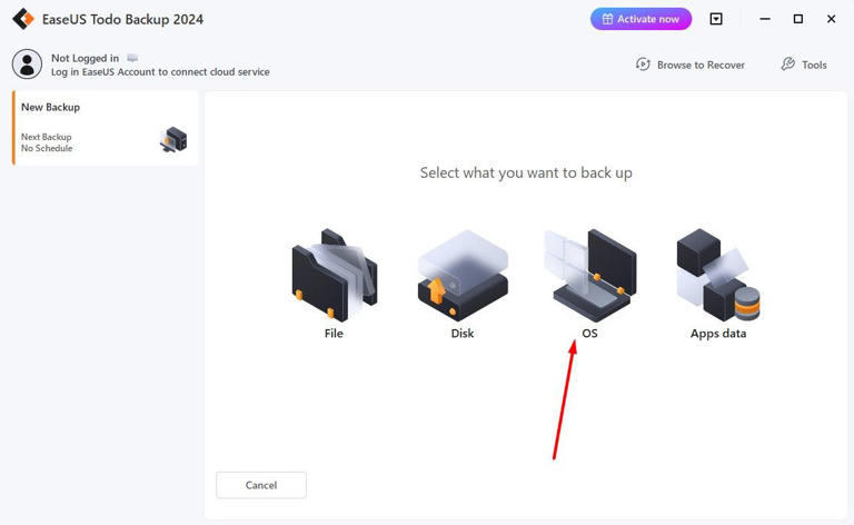 OS option in the EaseUS tool.