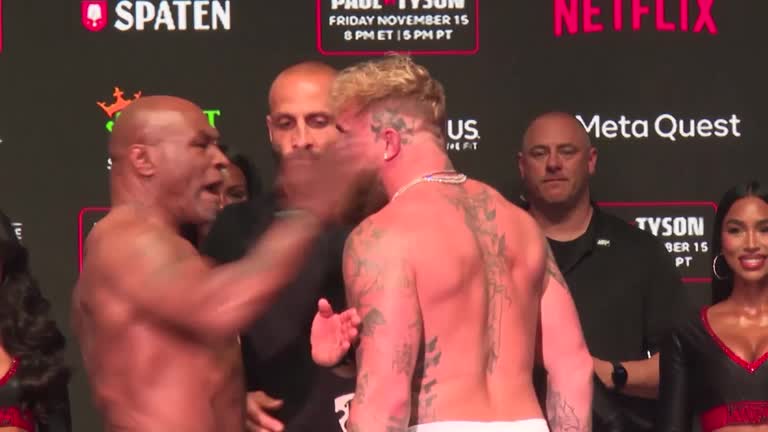 Mike Tyson Slaps Jake Paul At Weigh-in