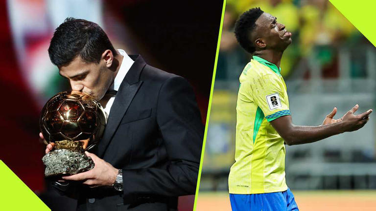 Rodri urged Vinicius Junior to "pay attention" if he wants to win the Ballon d'Or prize in the future. Photos by Franck Fife and Eurasia Sport Images. Source: UGC