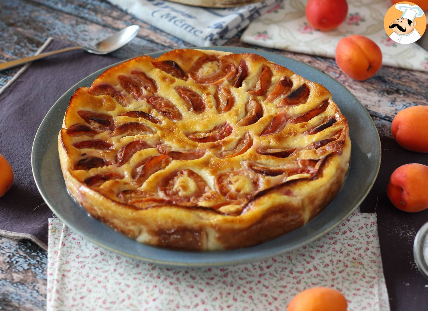 Einfache aprikosen-clafoutis