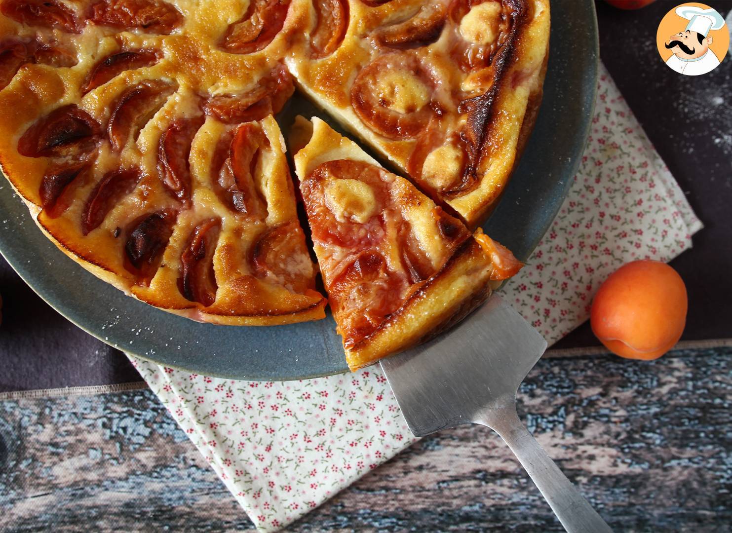 Einfache aprikosen-clafoutis