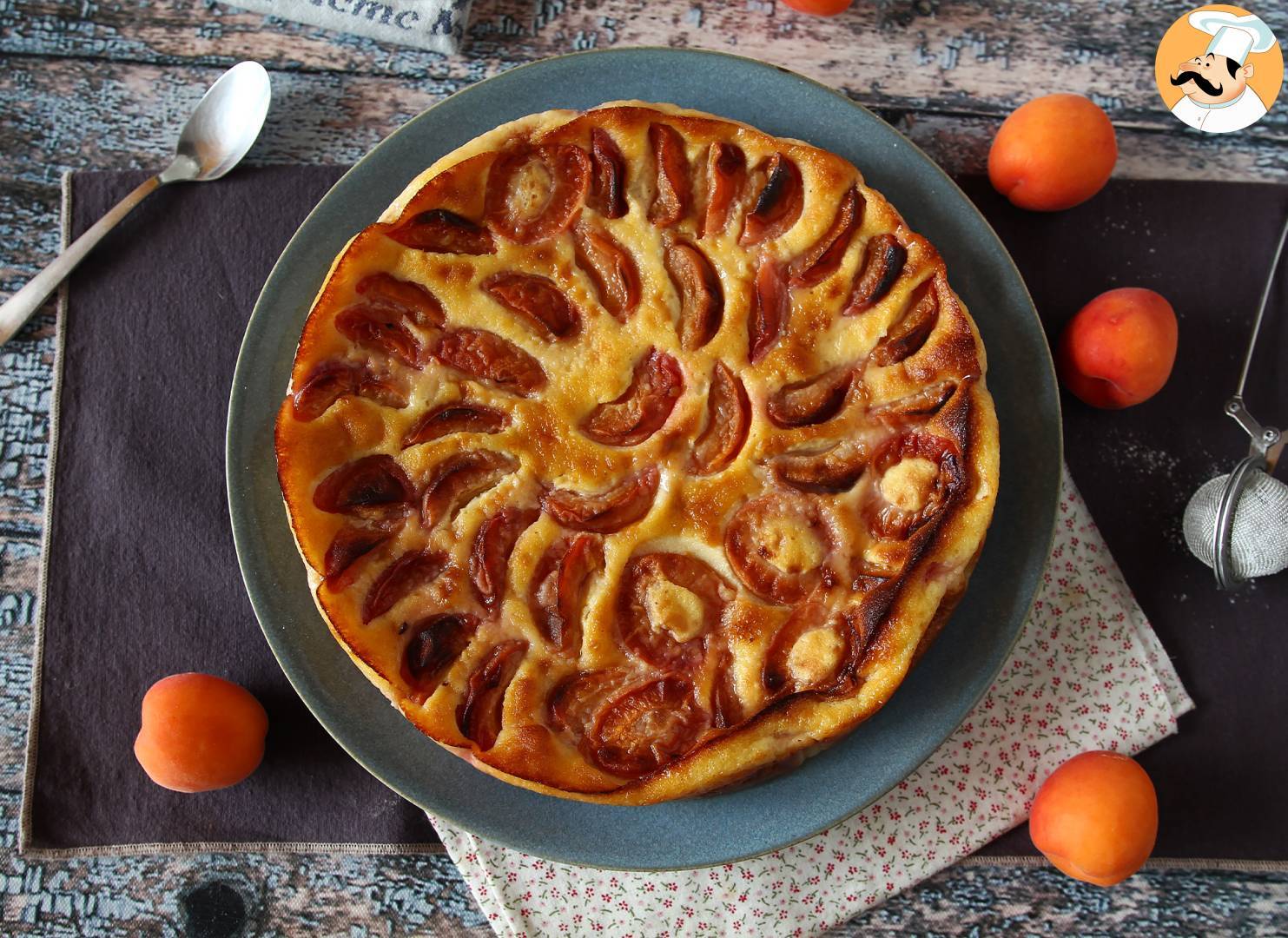 Einfache aprikosen-clafoutis