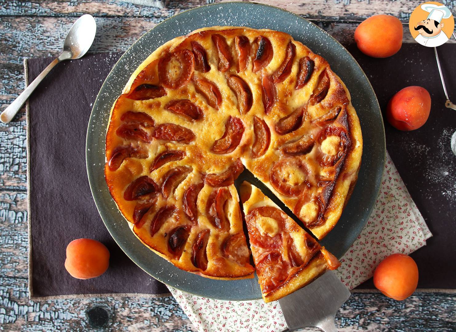 Einfache aprikosen-clafoutis