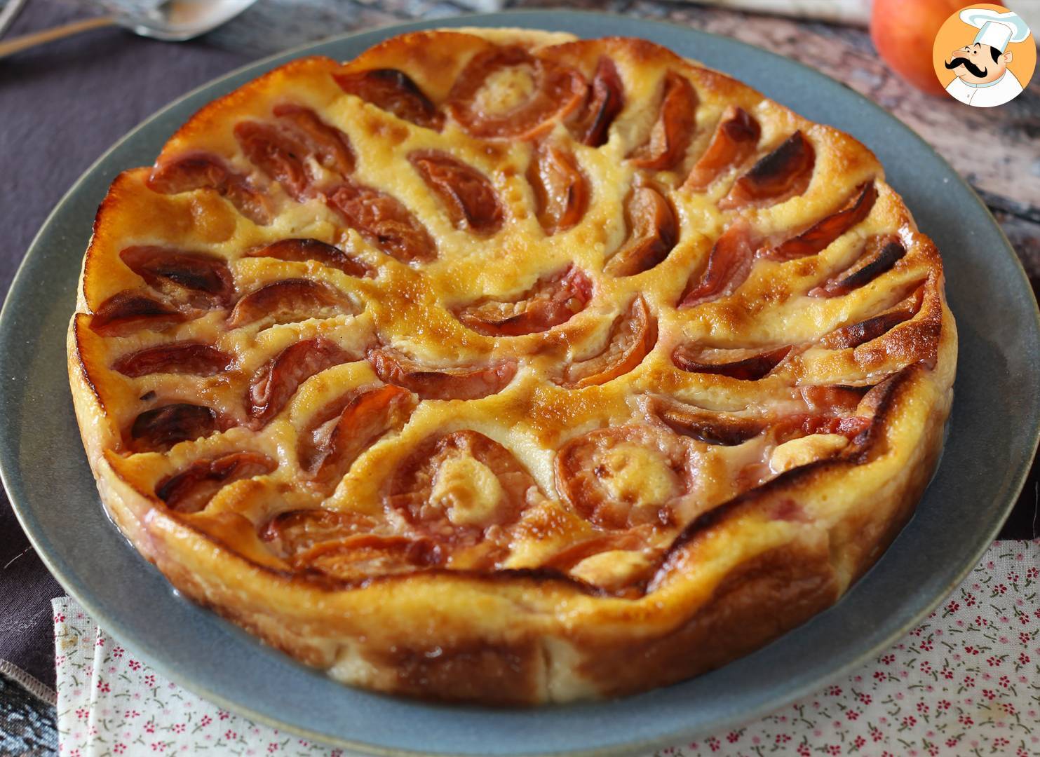 Einfache aprikosen-clafoutis