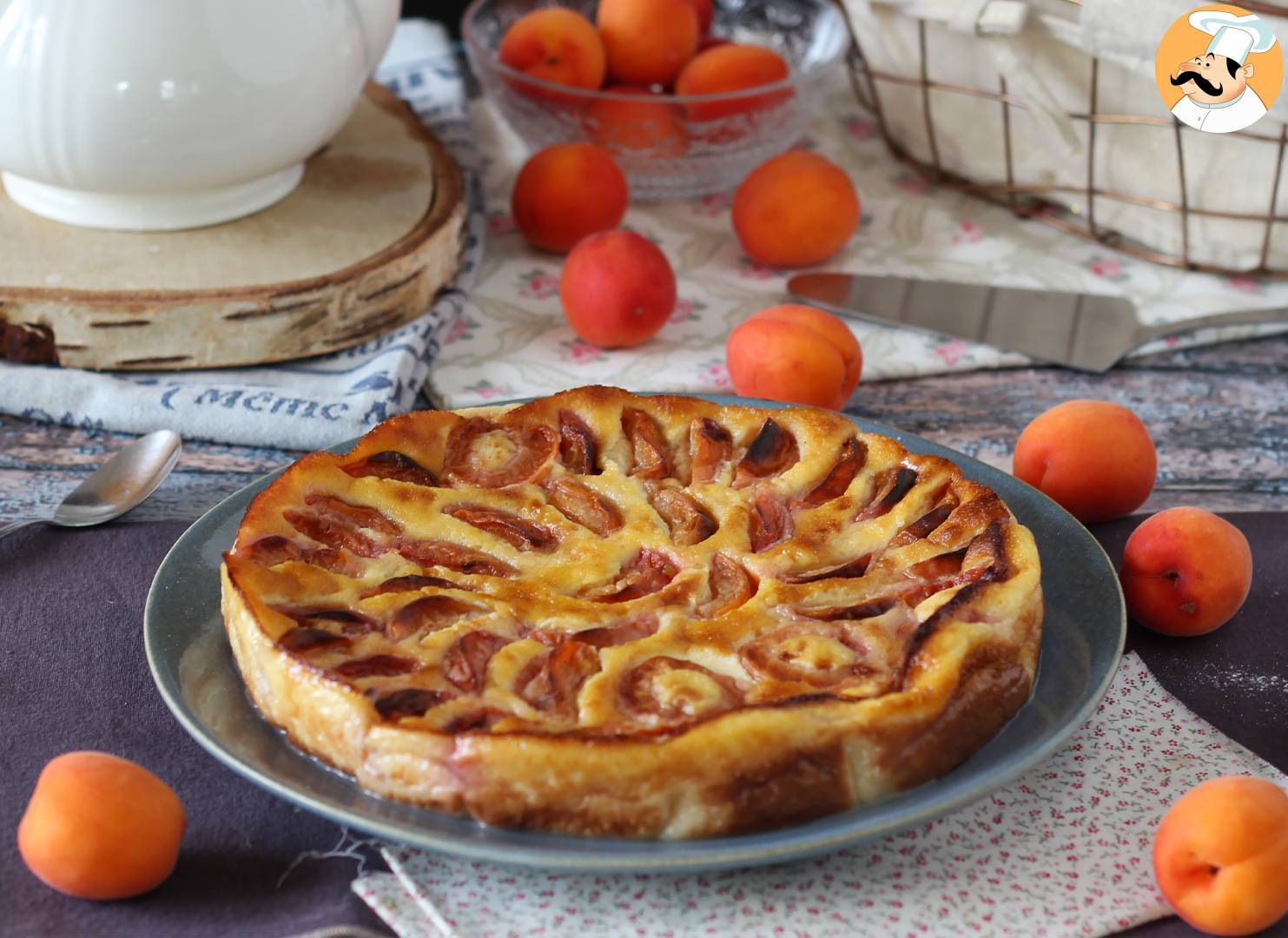 Einfache aprikosen-clafoutis