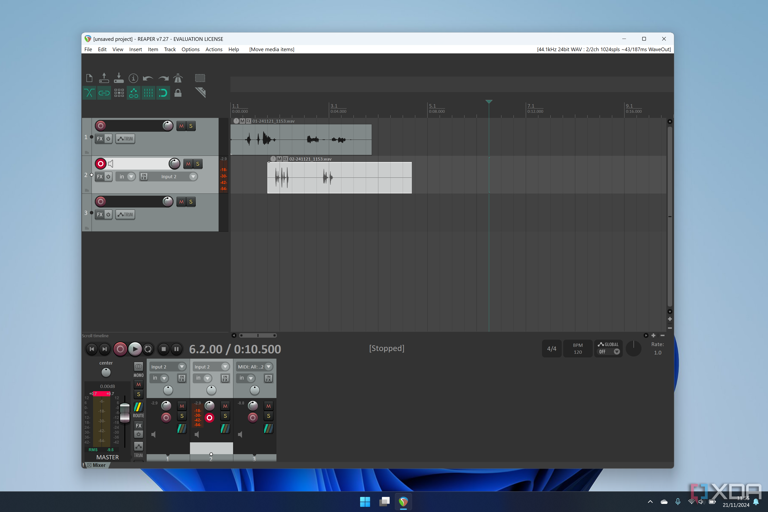Screenshot of Reaper running on Windows
