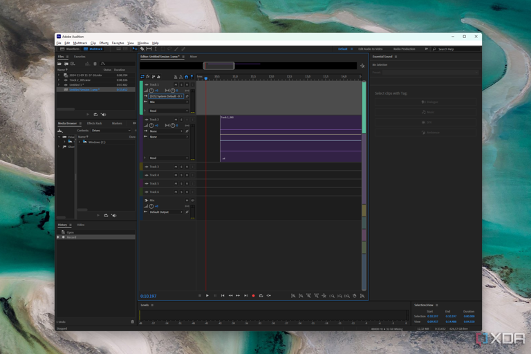 Screenshot of Adobe Audition running on Windows