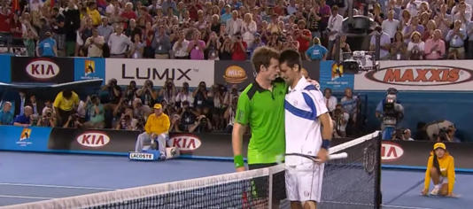 Andy Murray and Novak Djokovic © YouTube screenshot