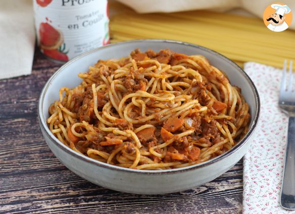 Vegetarische bolognese für ihre spaghetti!
