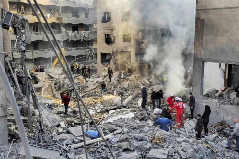 Israeli airstrikes in central Beirut kill at least 20 people