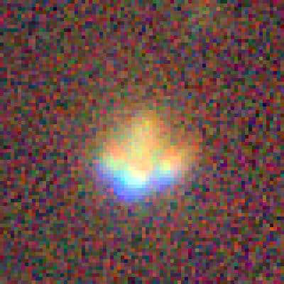 J1721+8842 zoals gezien in het Pan-STARRS-project (telescopen op de top van Haleakalā, Maui, Hawaii) in 2017, toen het nog als viervoudige afbeelding werd beschouwd. Foto: Pan-STARRS/Lemon