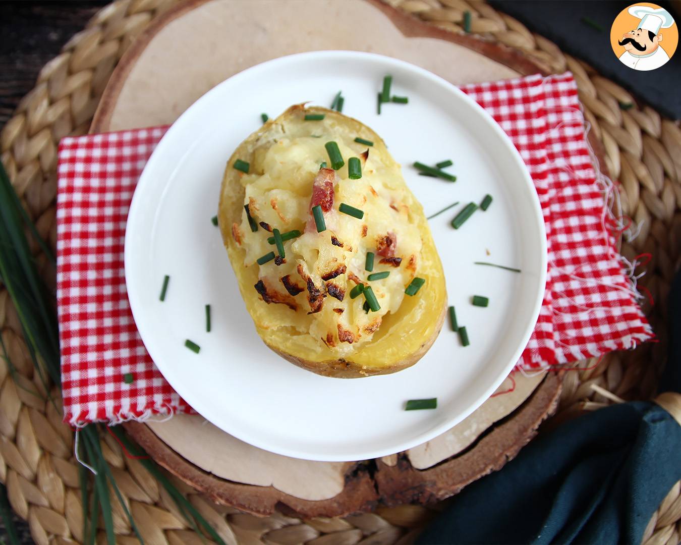 Ofenkartoffeln gefüllt mit speck und käse
