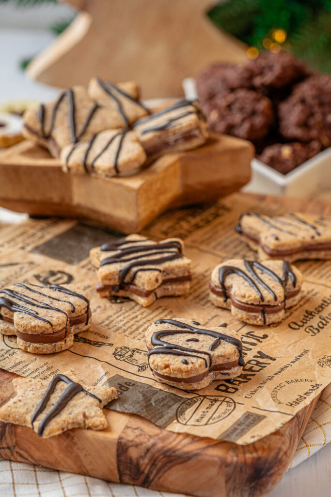 Gefüllte Nougatplätzchen - einfache Haselnuss-Plätzchen