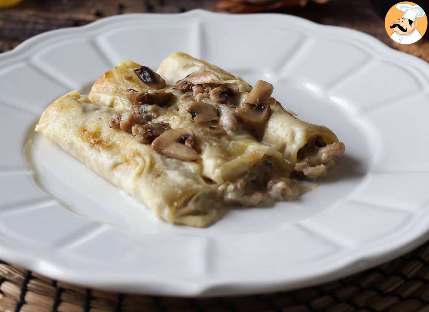 Cannelloni mit champignons und wurst